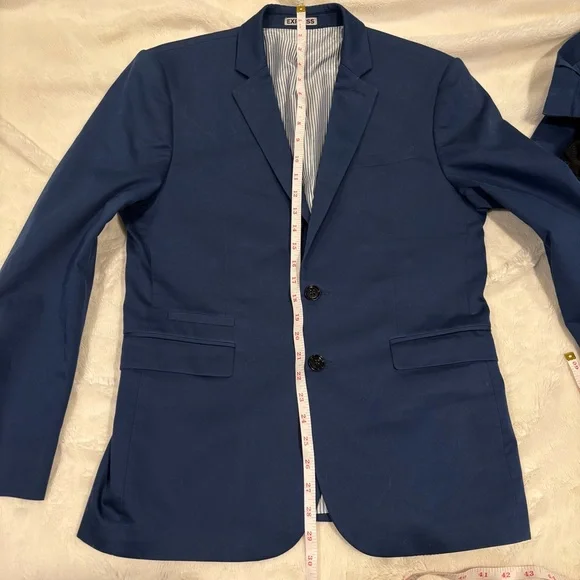 Express Slim Fit Men’s Ocean Blue “Photographer” Suit - Picture 7 of 16